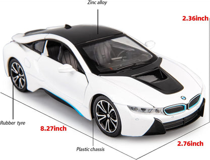 FrameYourWheels™ BMW i8 Diecast Car With Sound & Light | 1:24 Scale