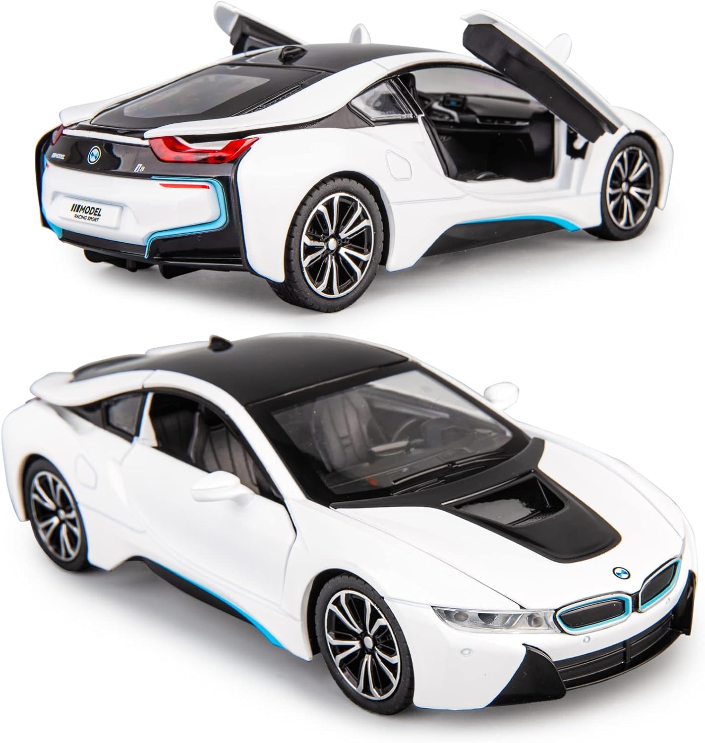 FrameYourWheels™ BMW i8 Diecast Car With Sound & Light | 1:24 Scale