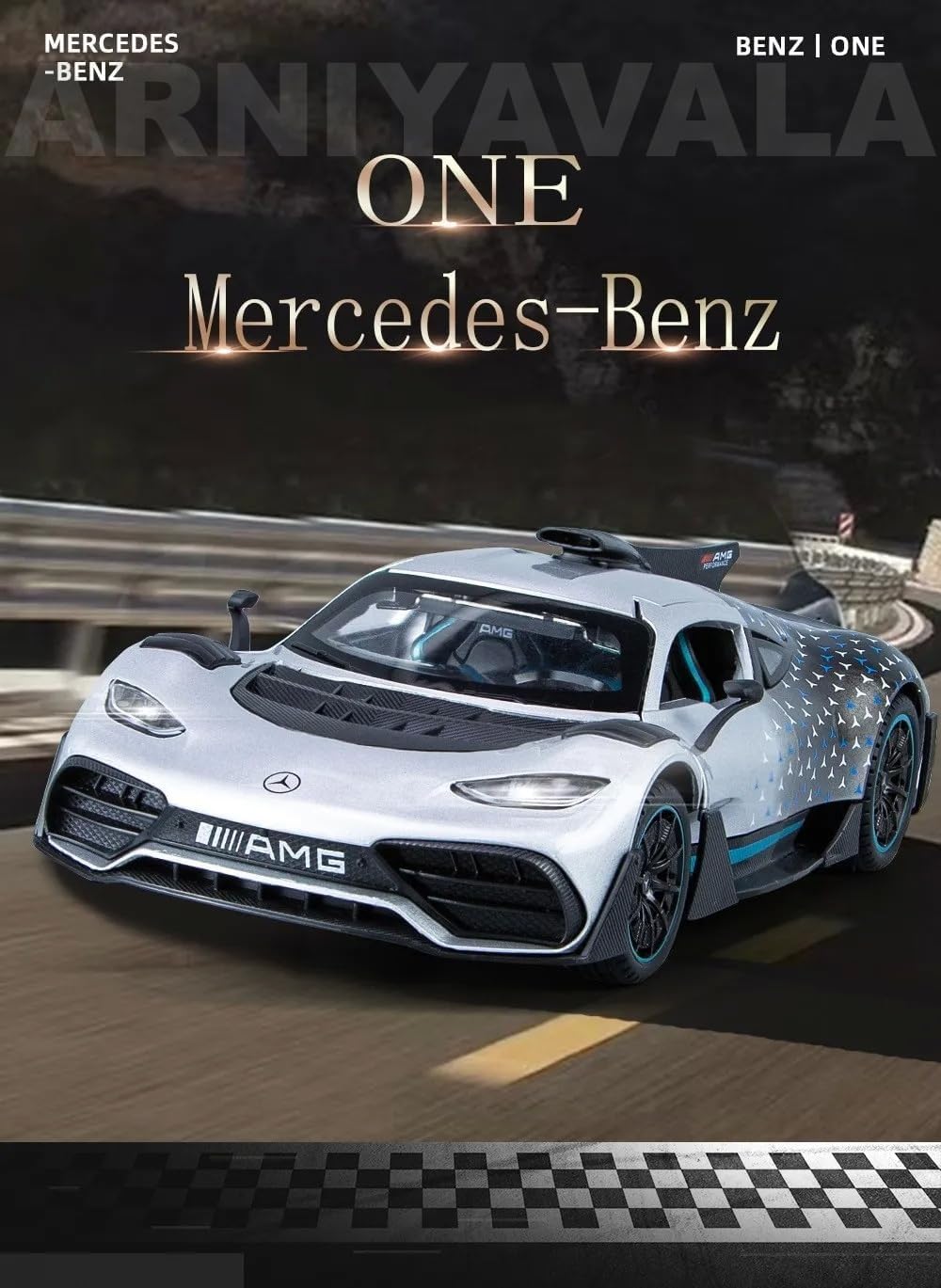 FrameYourWheels™ AMG Benz One Diecast Car With Sound & Light | 1:24 Scale